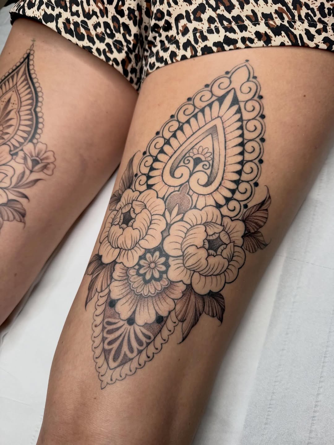 Tattoo by @emmaloutattooxx — black_and_grey, ornamental