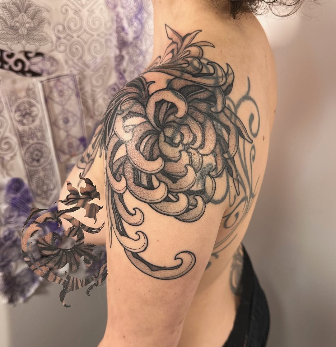 Tattoo by @skinscribe — black_and_grey