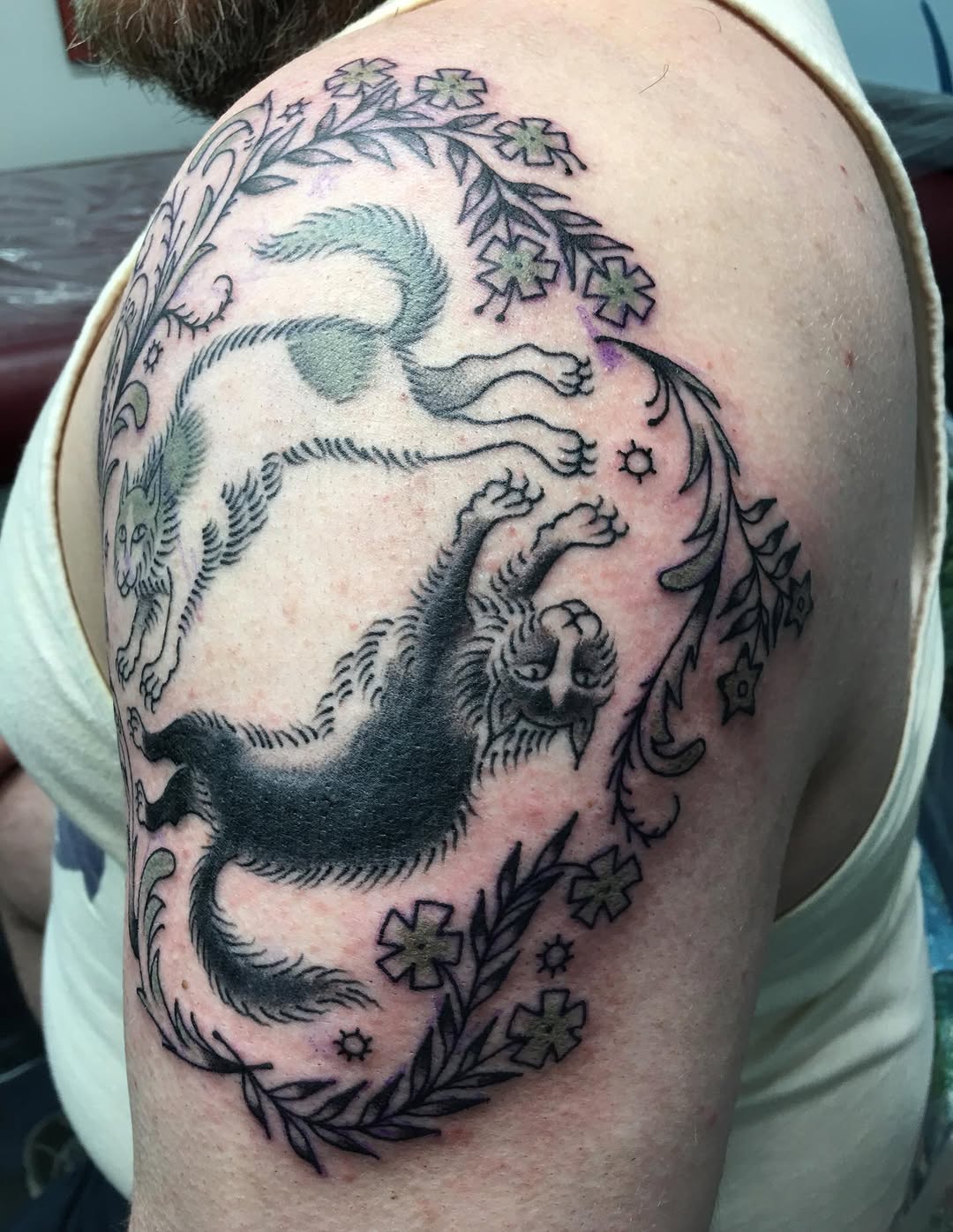 Tattoo by @abbeytat — illustrative, black_and_grey