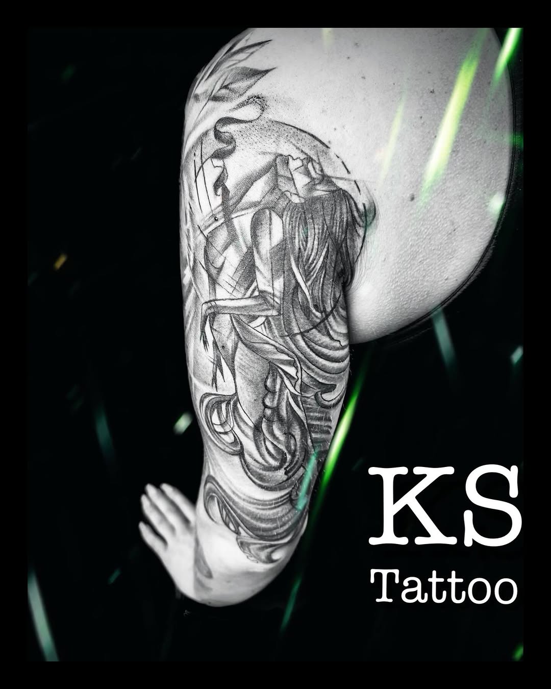 Tattoo by @tattookaren — black_and_grey