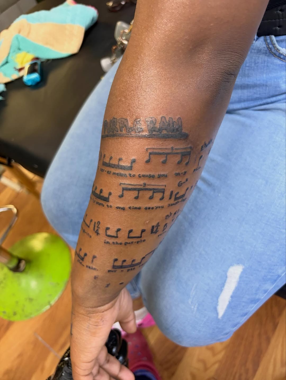 Tattoo by @blacksaddleink — lettering_script