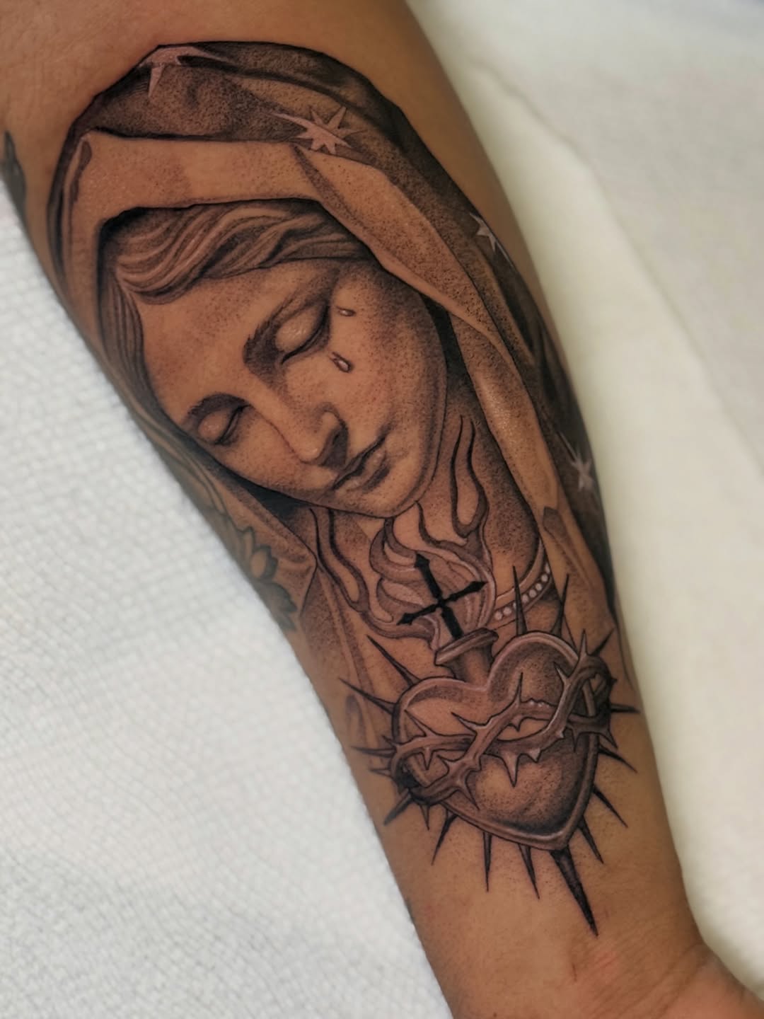 Tattoo by @dumbpeach.jpg — realism, black_and_grey