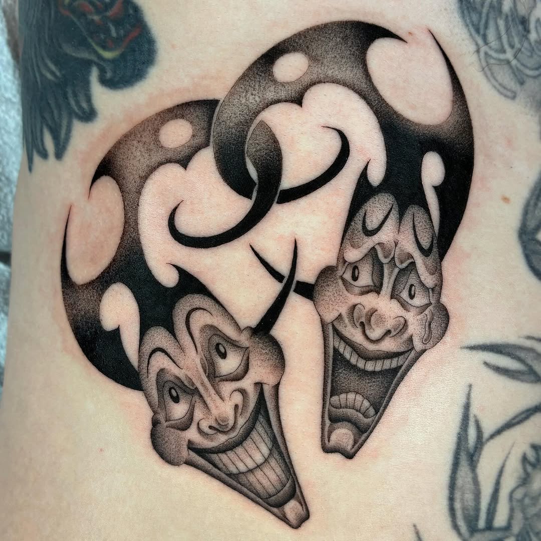 Tattoo by @tiyannagarlic — black_and_grey, chicano
