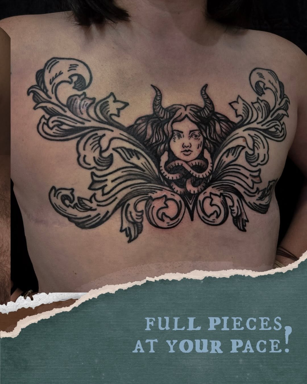 Tattoo by @ashleyblyght — blackwork, illustrative