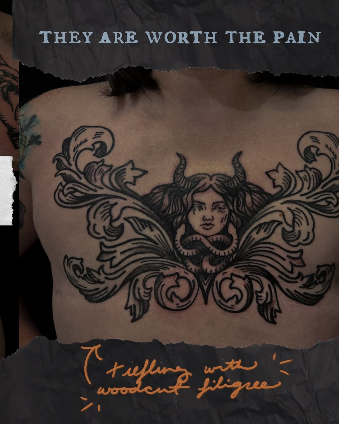Tattoo by @ashleyblyght — illustrative, blackwork