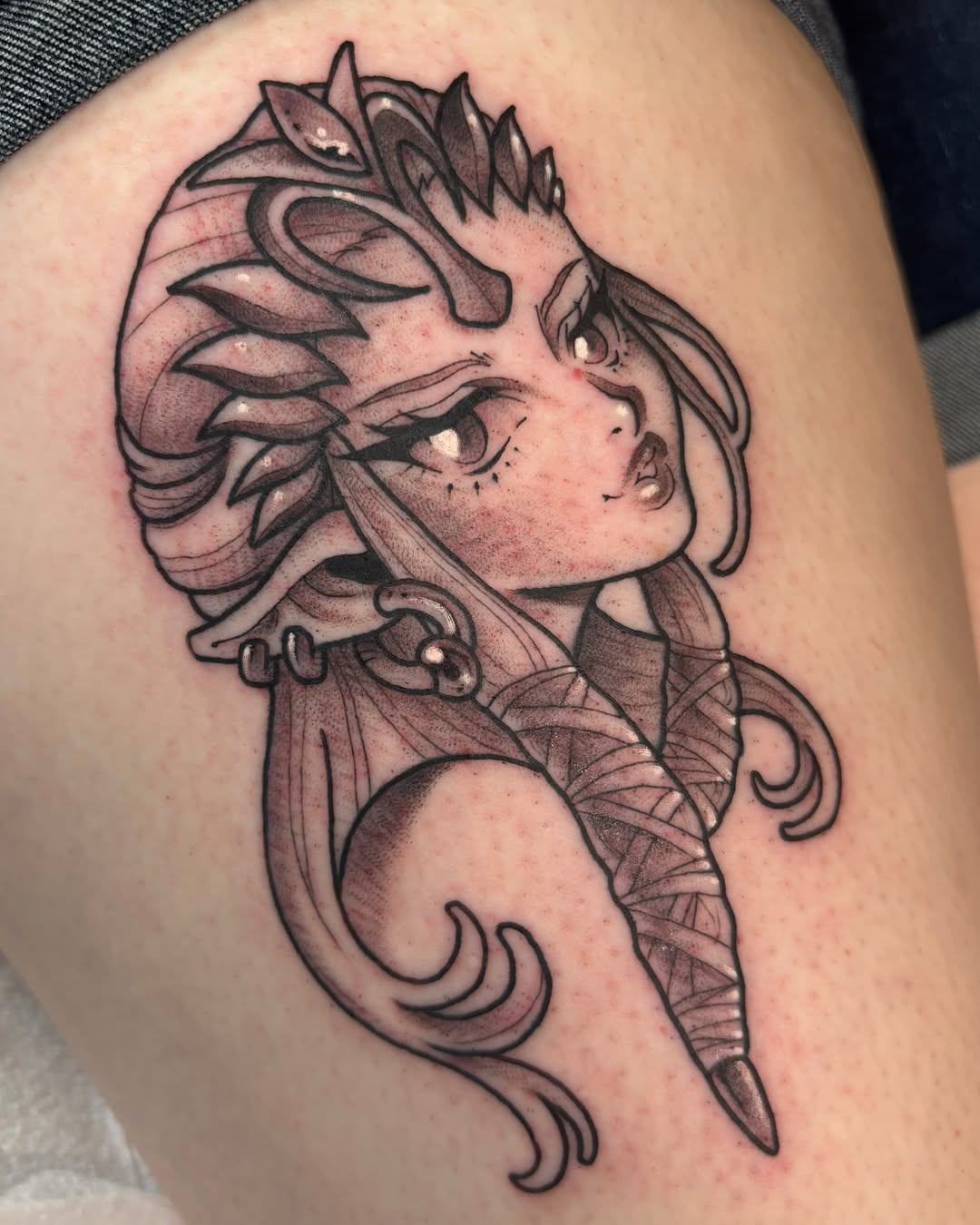 Tattoo by @toriwartooth — black_and_grey, neo_traditional