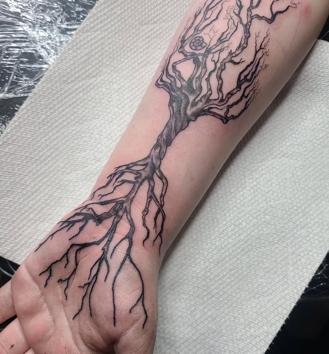 Tattoo by @shmorgue — black_and_grey, realism