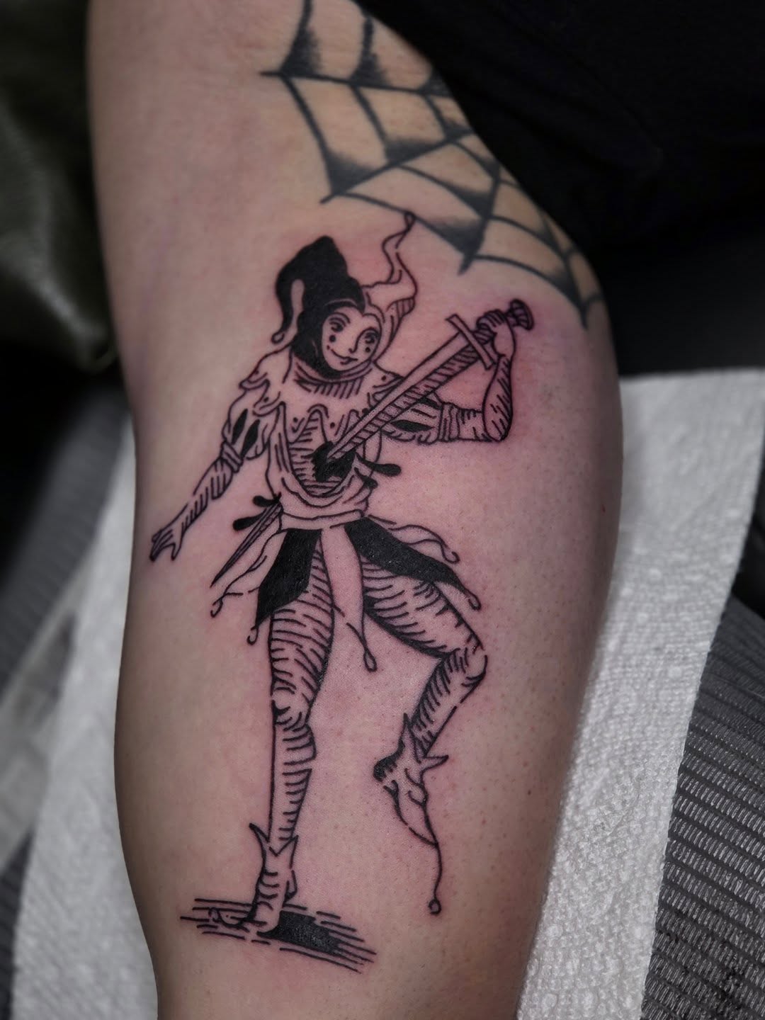 Tattoo by @_thetattgoblin_ — illustrative, blackwork