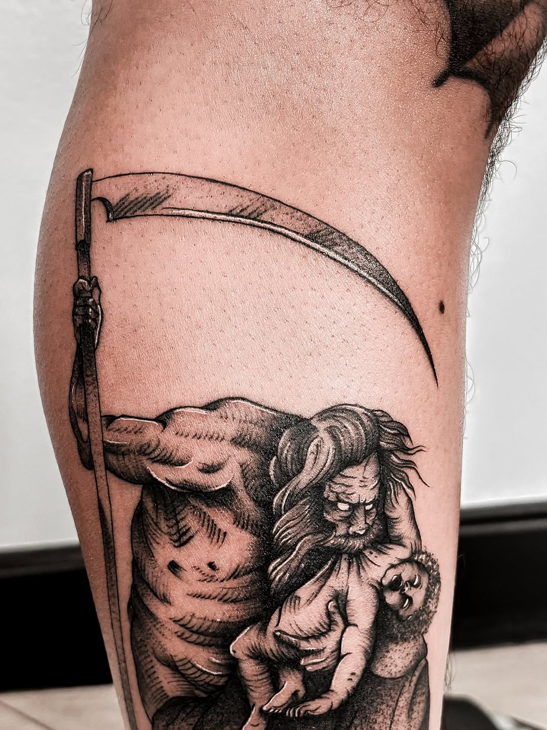 Tattoo by @jadeddesireetattoo — black_and_grey, dark_realism