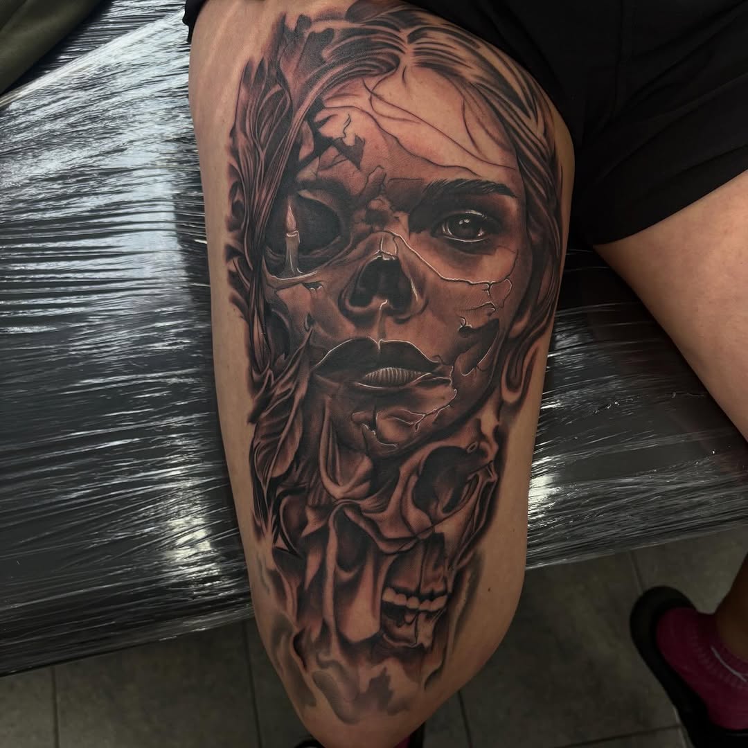 Tattoo by @bradbodenbendertattoos — black_and_grey, realism