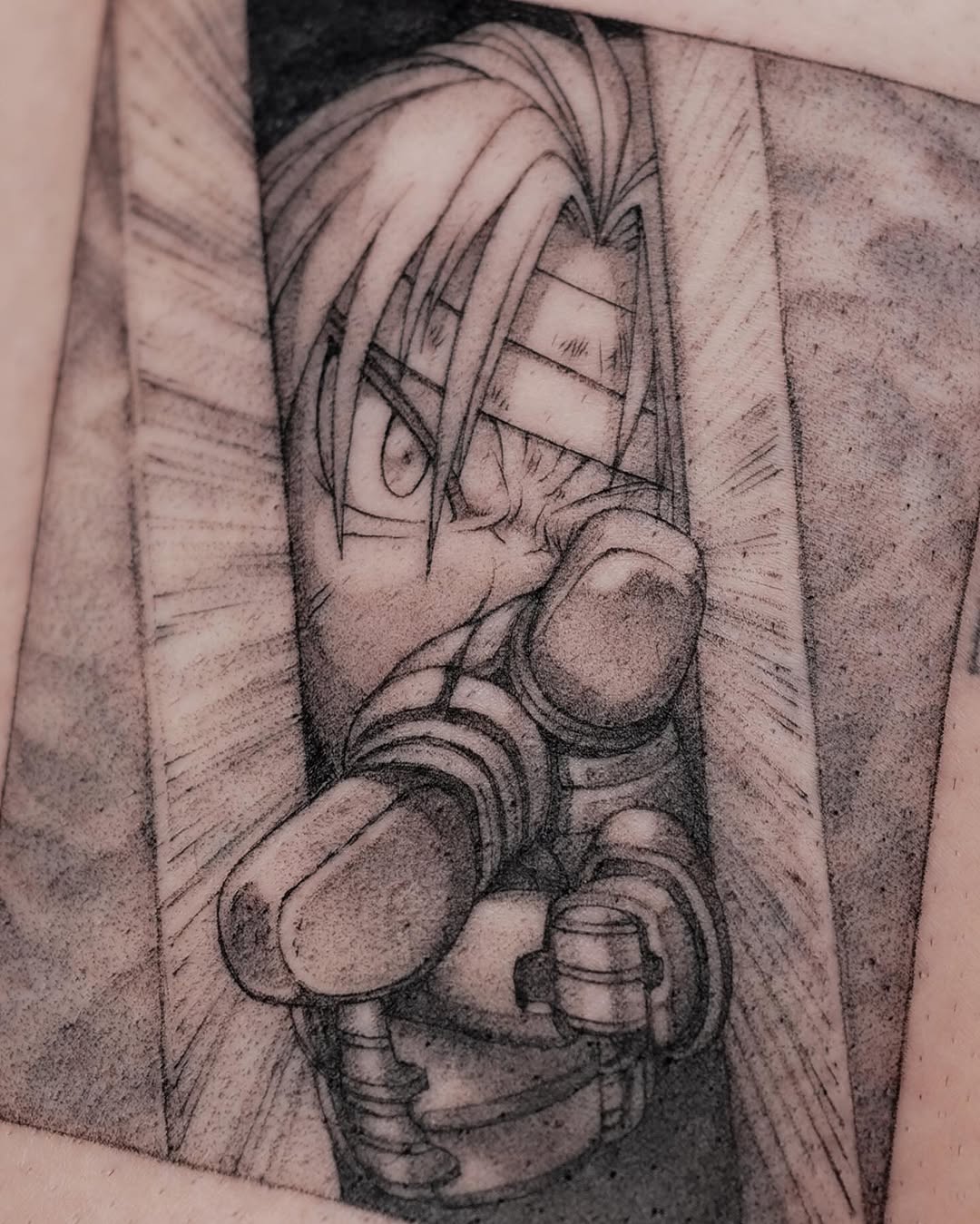 Tattoo by @jjjaylud — anime, dotwork