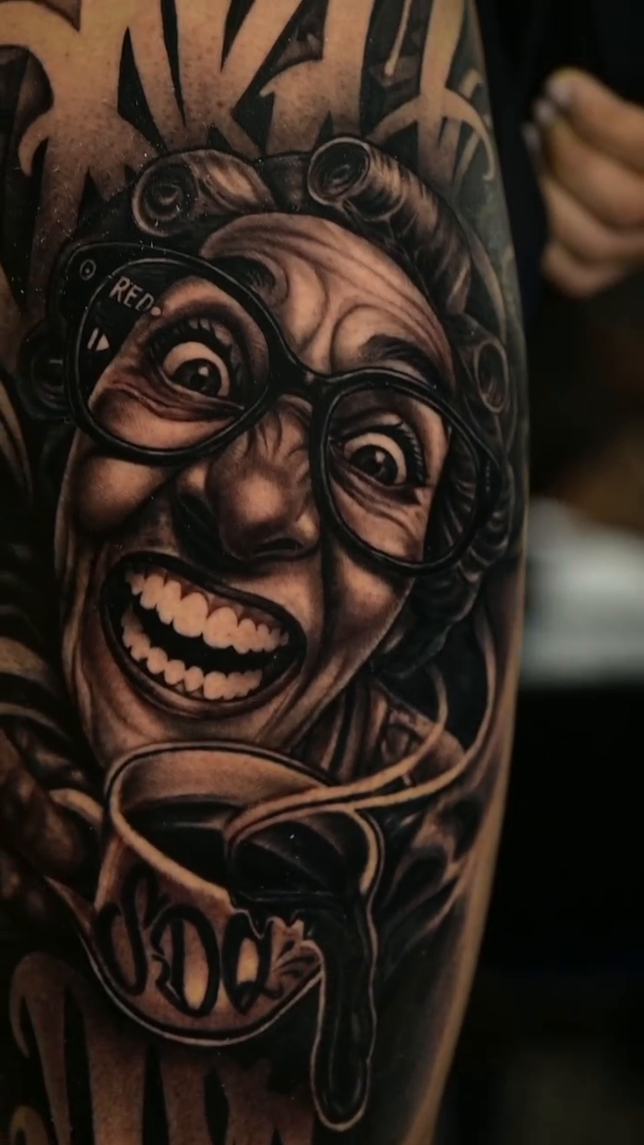 Tattoo by @angelo_tattooink โ realism, black_and_grey