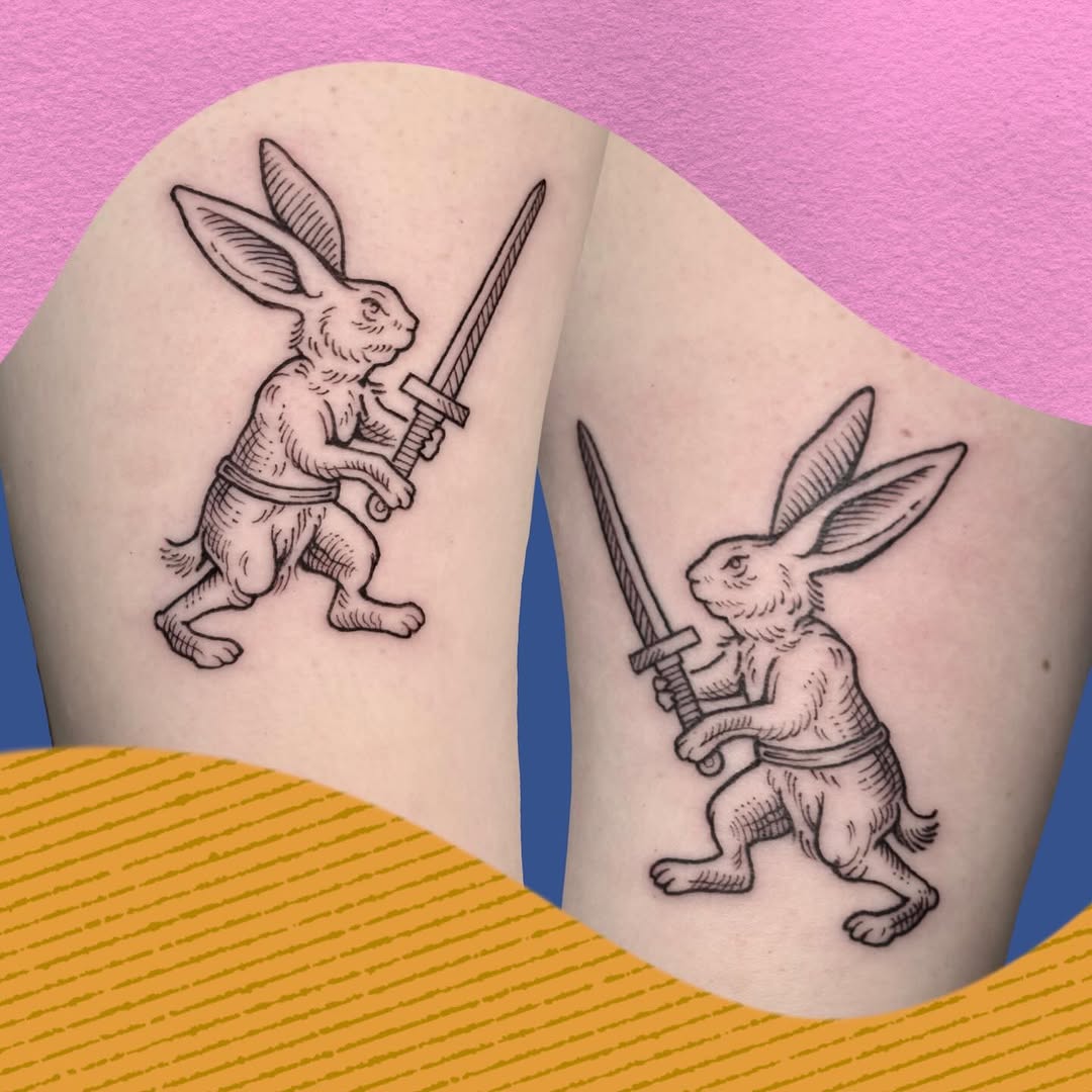 Tattoo by @ink.grinder — illustrative, blackwork