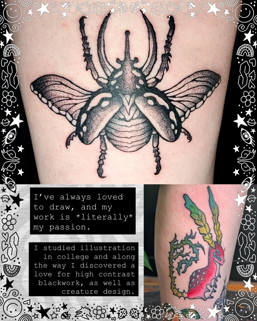 Tattoo by @abbyruoktattoo — black_and_grey, dotwork