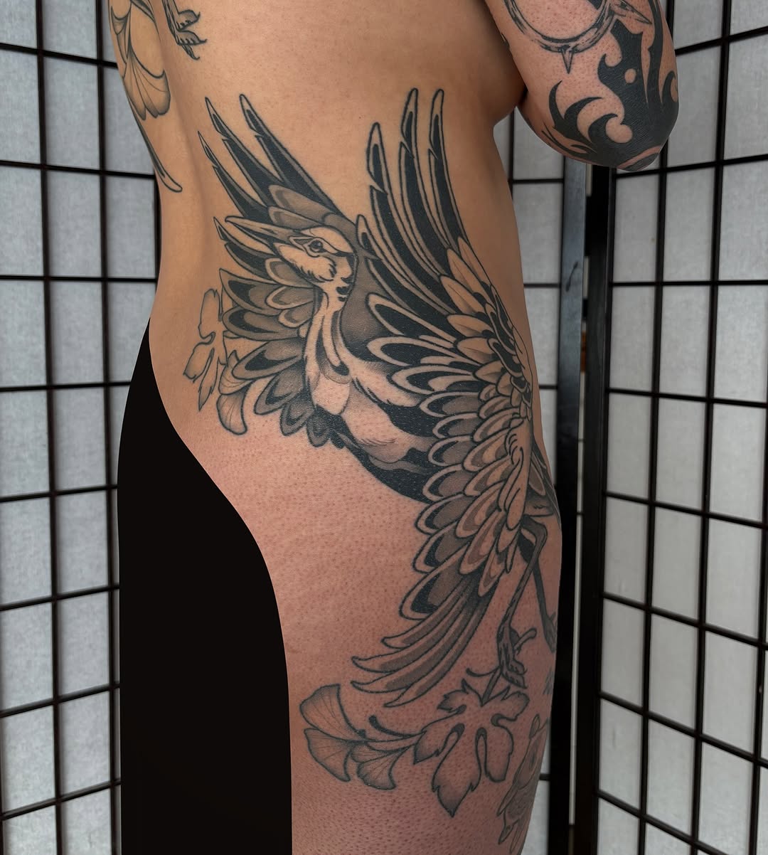Tattoo by @mirelajade — japanese_irezumi, black_and_grey