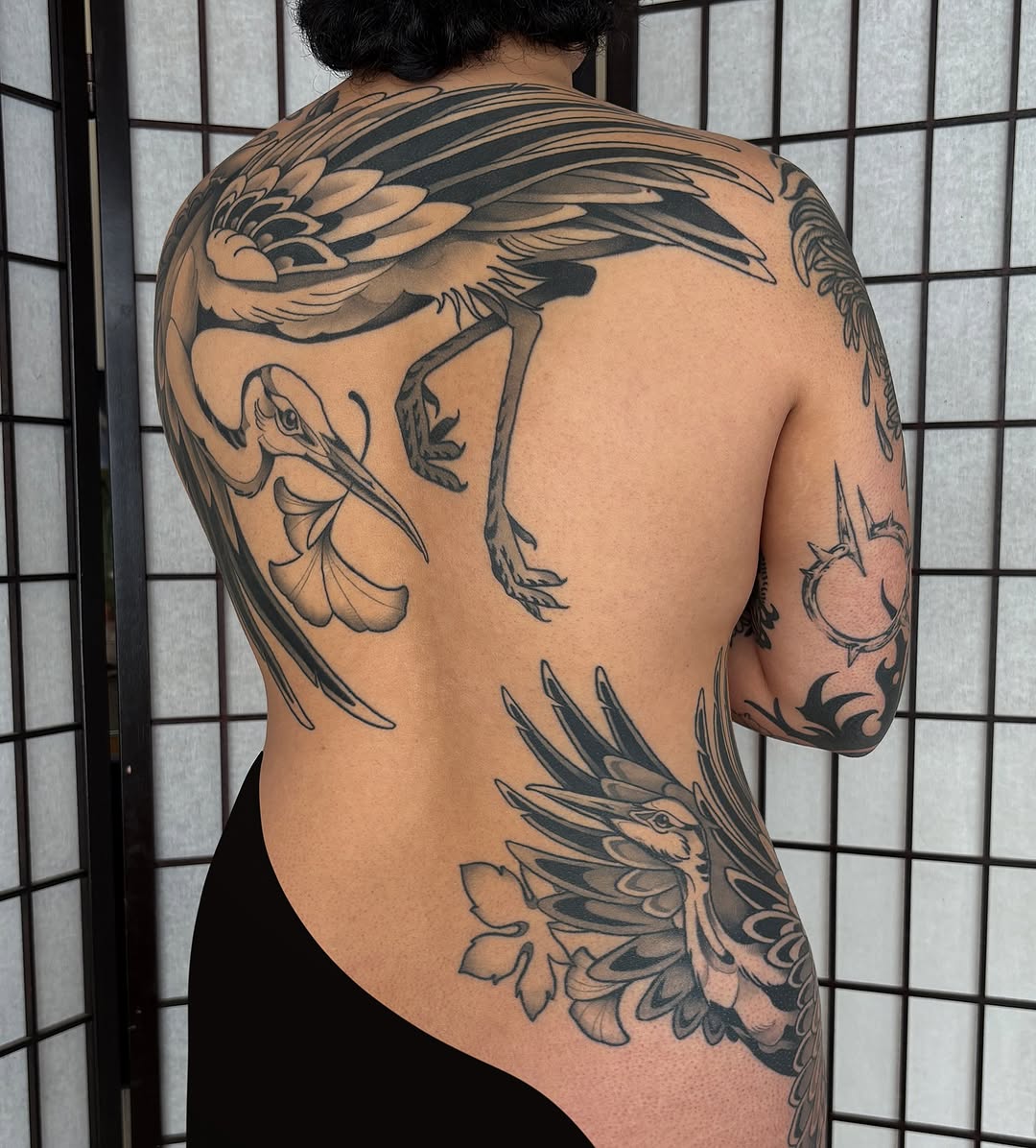 Tattoo by @mirelajade — japanese_irezumi, black_and_grey