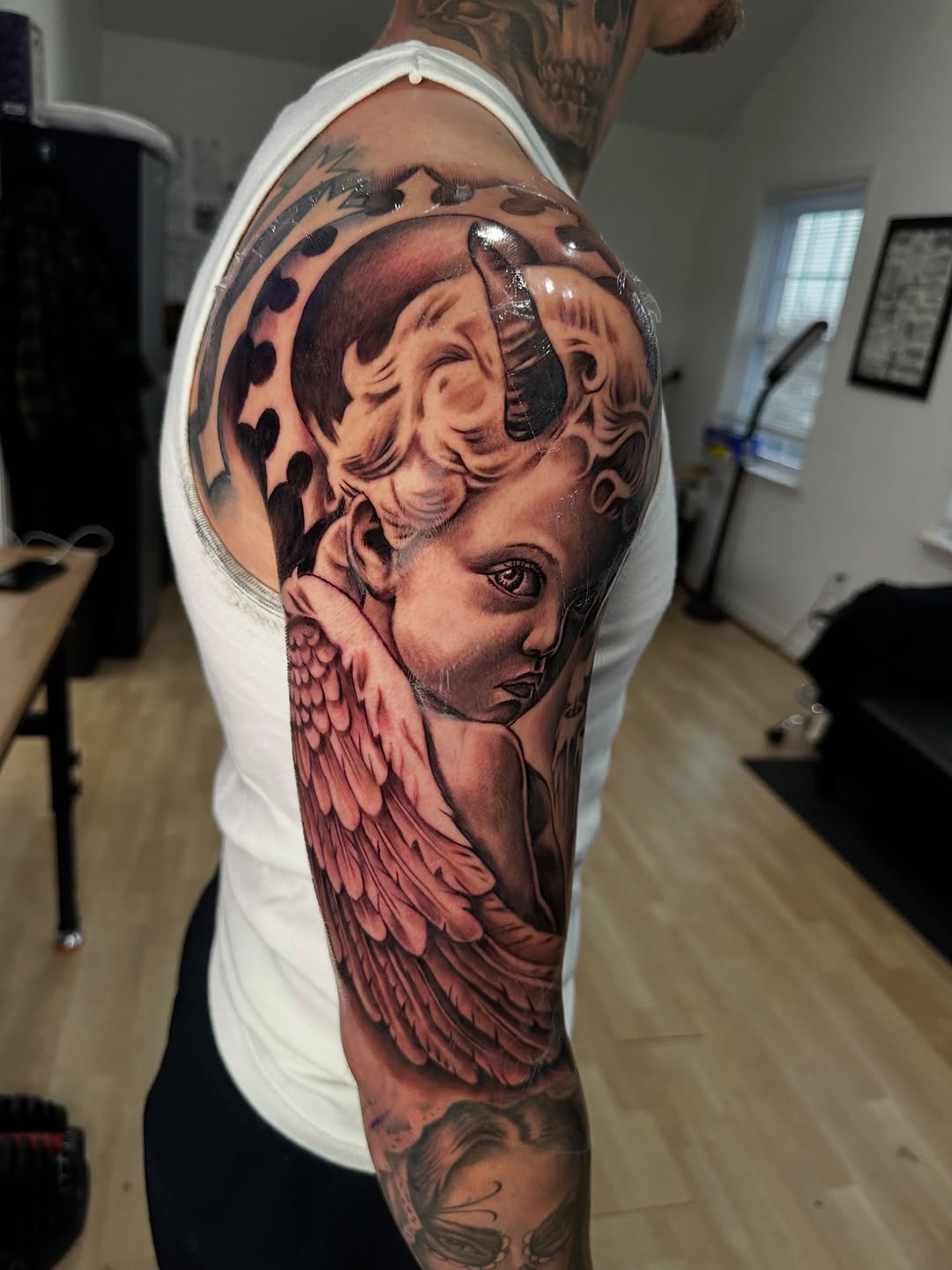 Tattoo by @artofshadow โ realism, black_and_grey