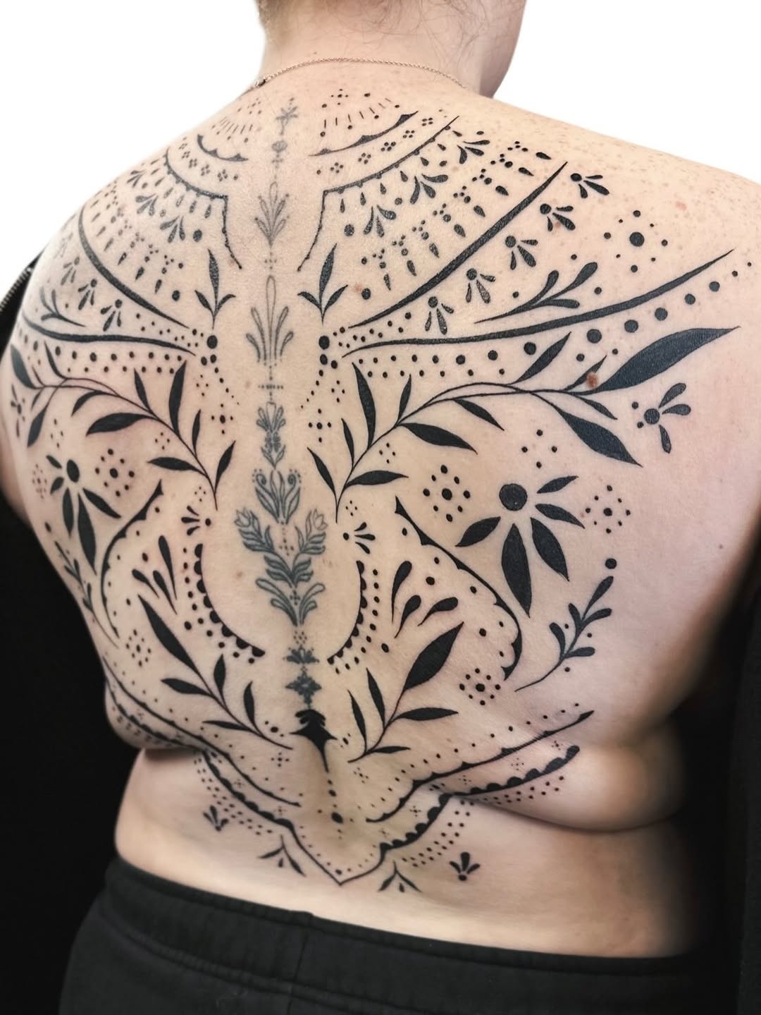 Tattoo by @shroomgrrrl — ornamental, dotwork