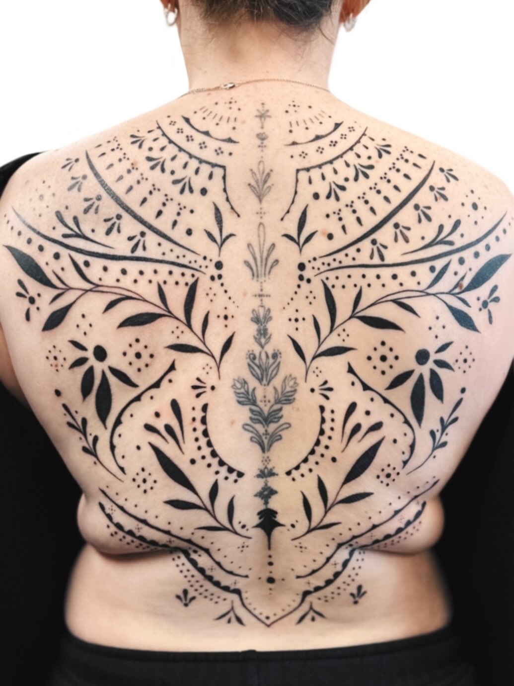 Tattoo by @shroomgrrrl — ornamental, dotwork