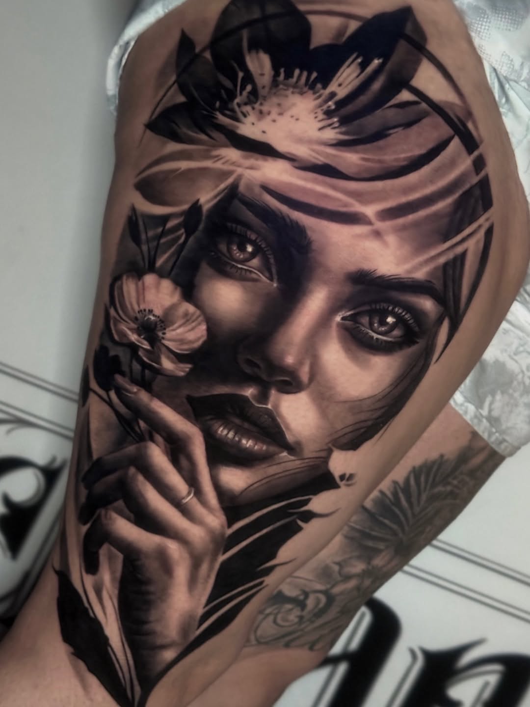 Tattoo by @art_of_aarontattoos — realism, black_and_grey