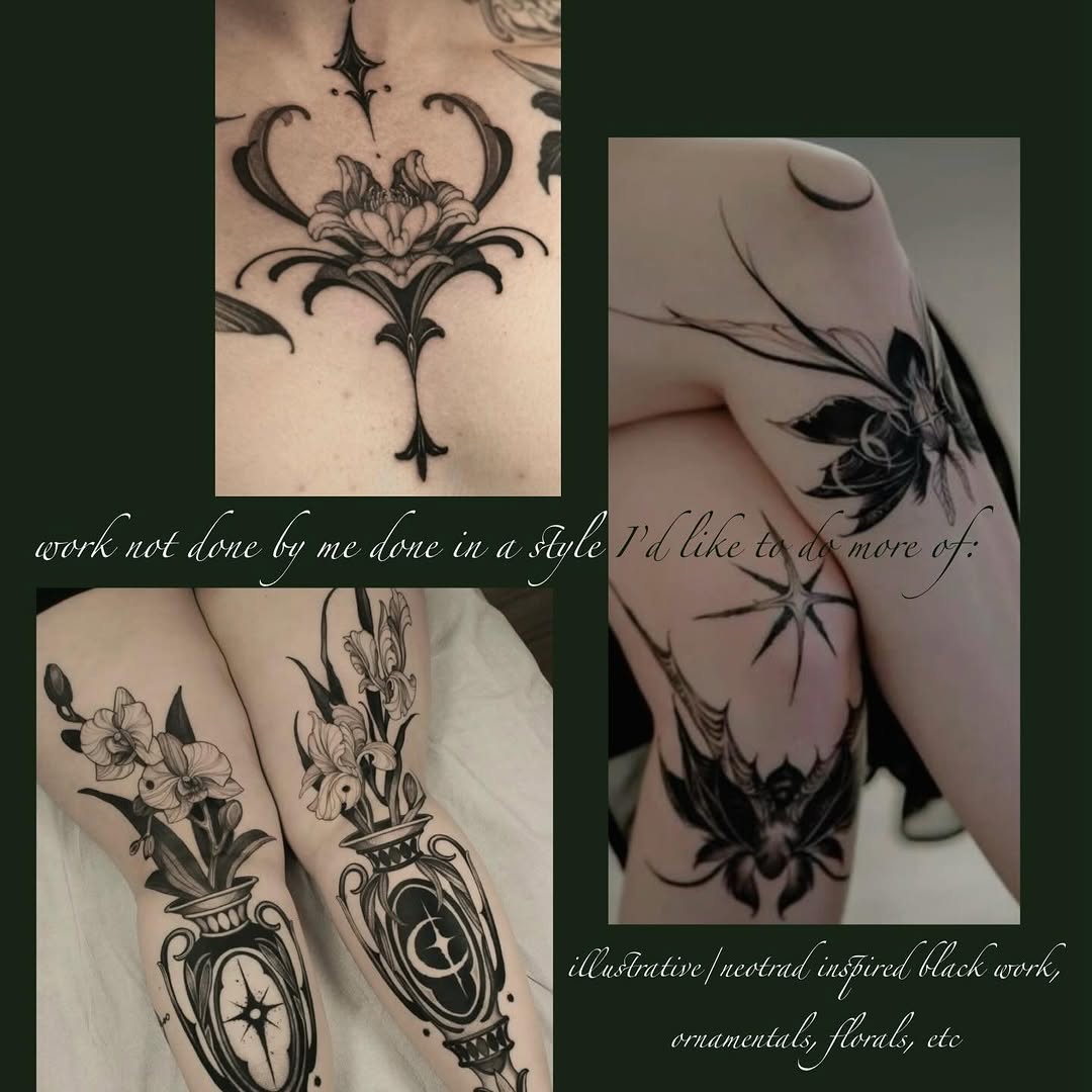 Tattoo by @isabelsmithtattoos — illustrative, blackwork