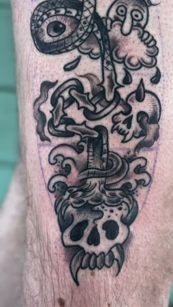 Tattoo by @zacharyiangarden — black_and_grey, dark_realism