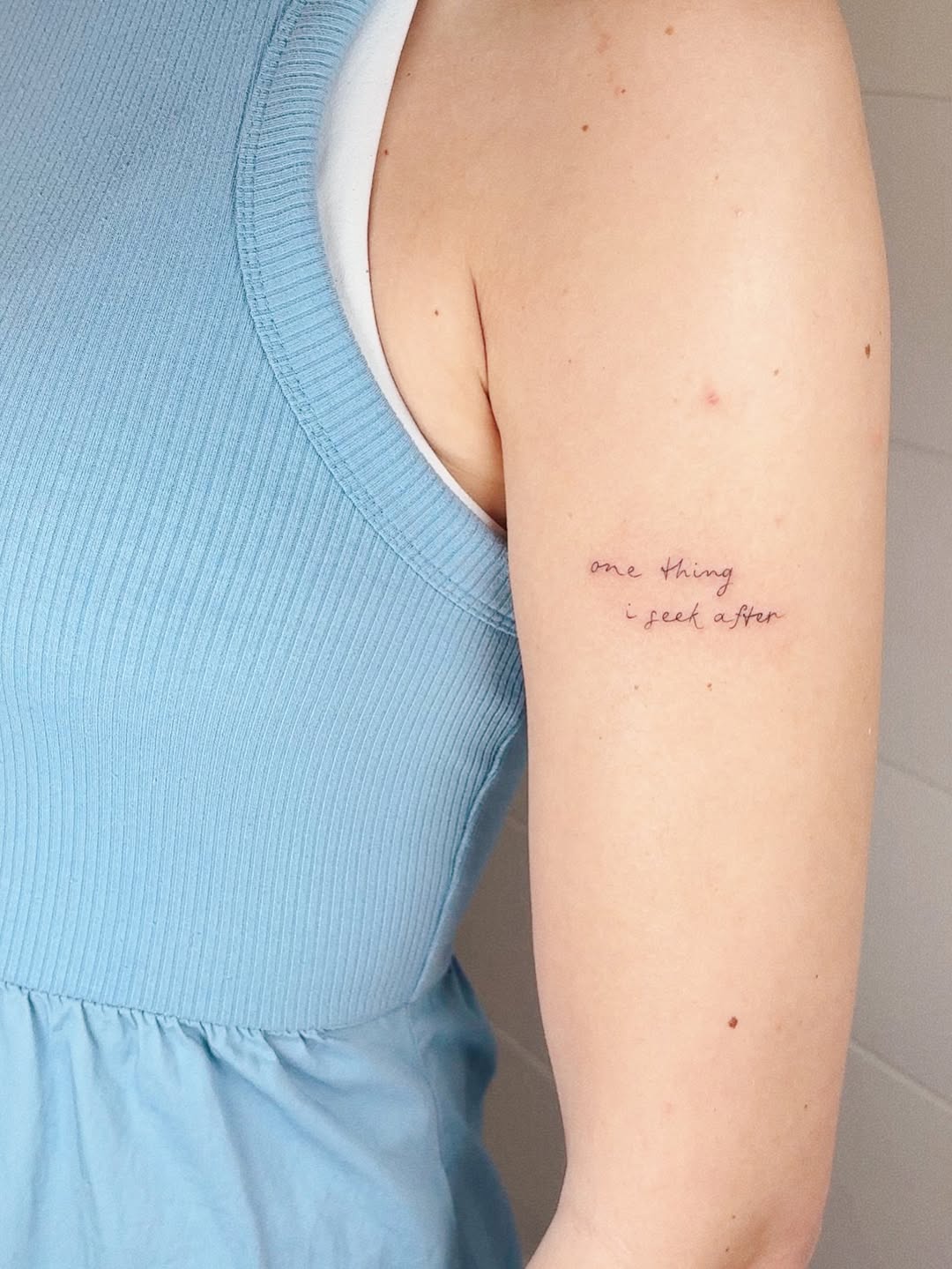 Tattoo by @chloerenee.ink — lettering_script, fine_line