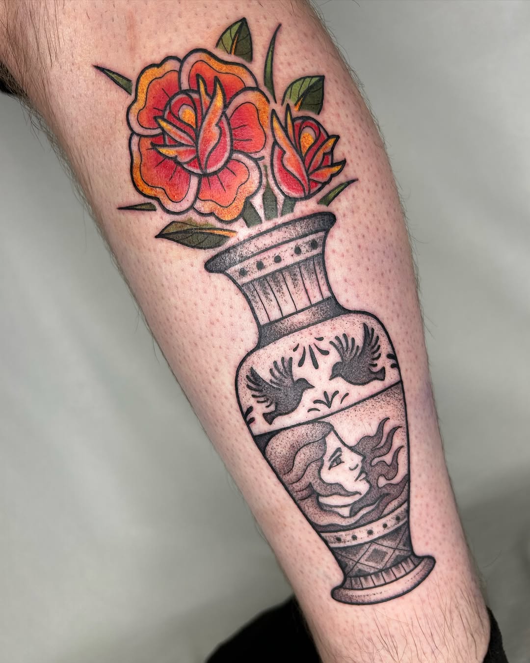 Tattoo by @cicadanymph — american_traditional, black_and_grey