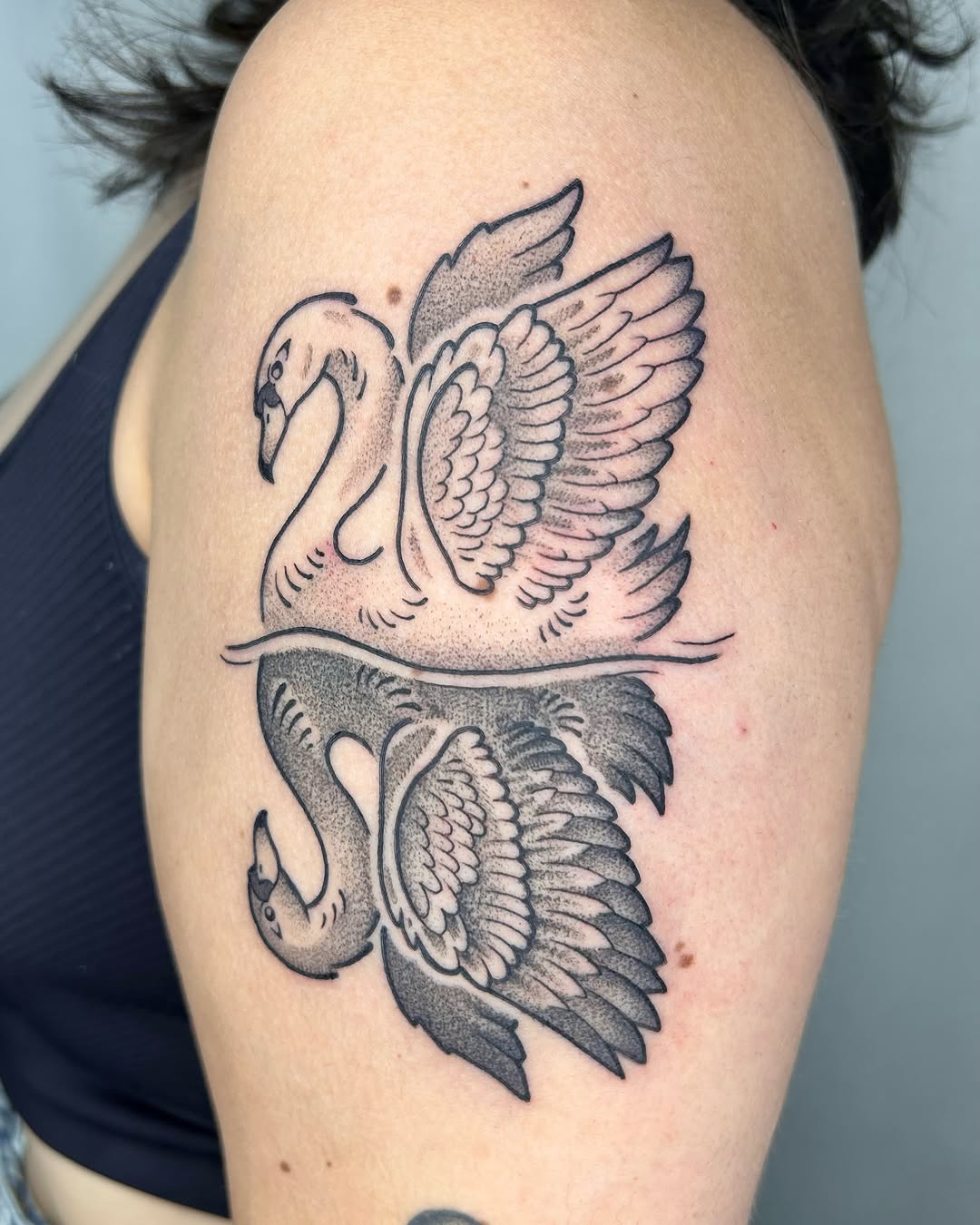 Tattoo by @cicadanymph — black_and_grey, dotwork