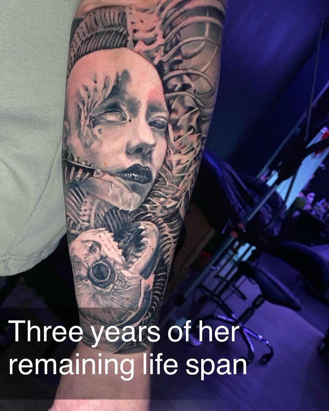 Tattoo by @necultra.tattoo — realism, dark_realism