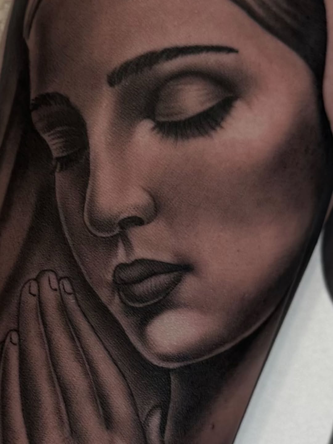 Tattoo by @donhugotattoo โ realism, black_and_grey