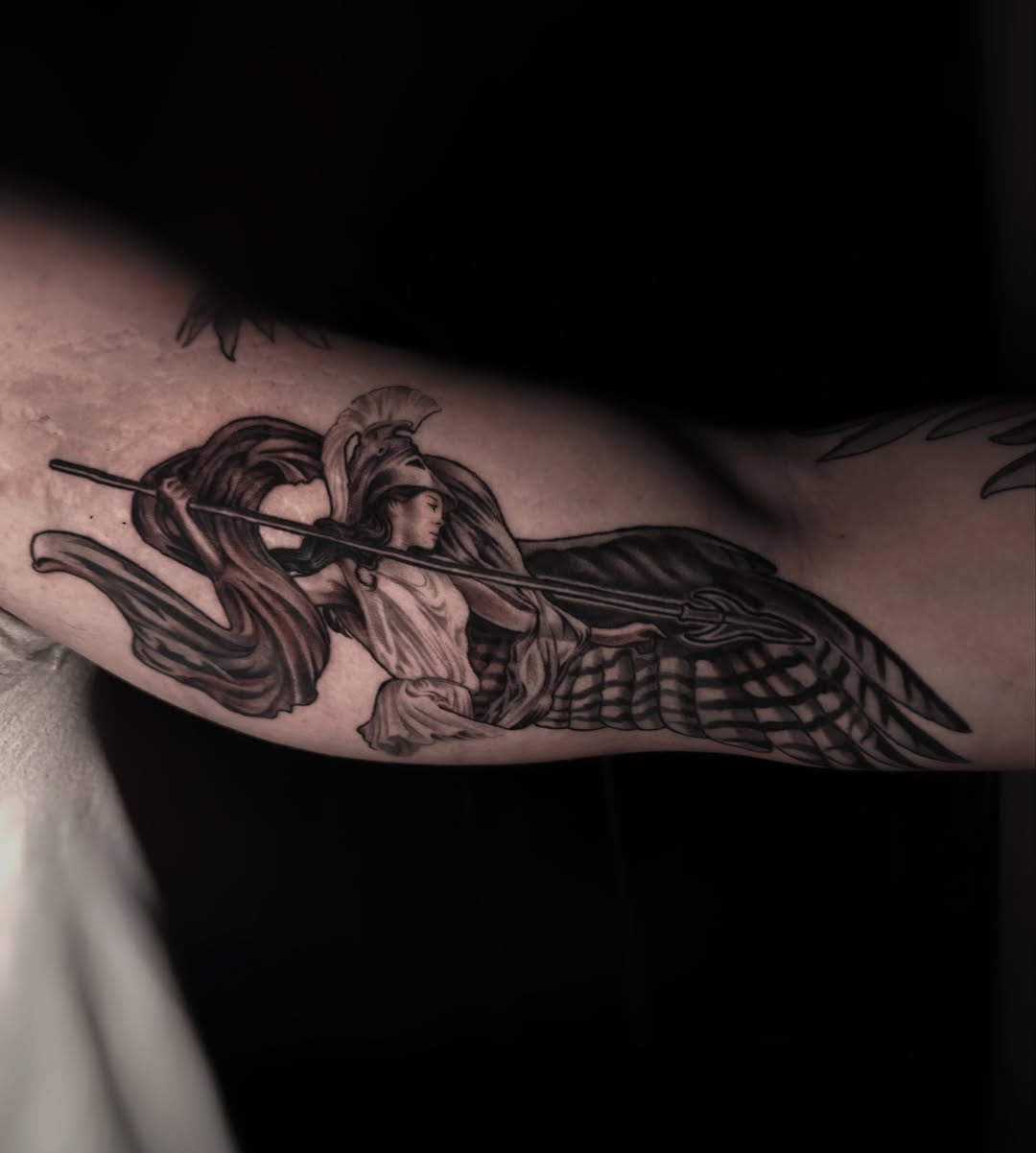 Tattoo by @hawkstattoo_ โ realism, black_and_grey