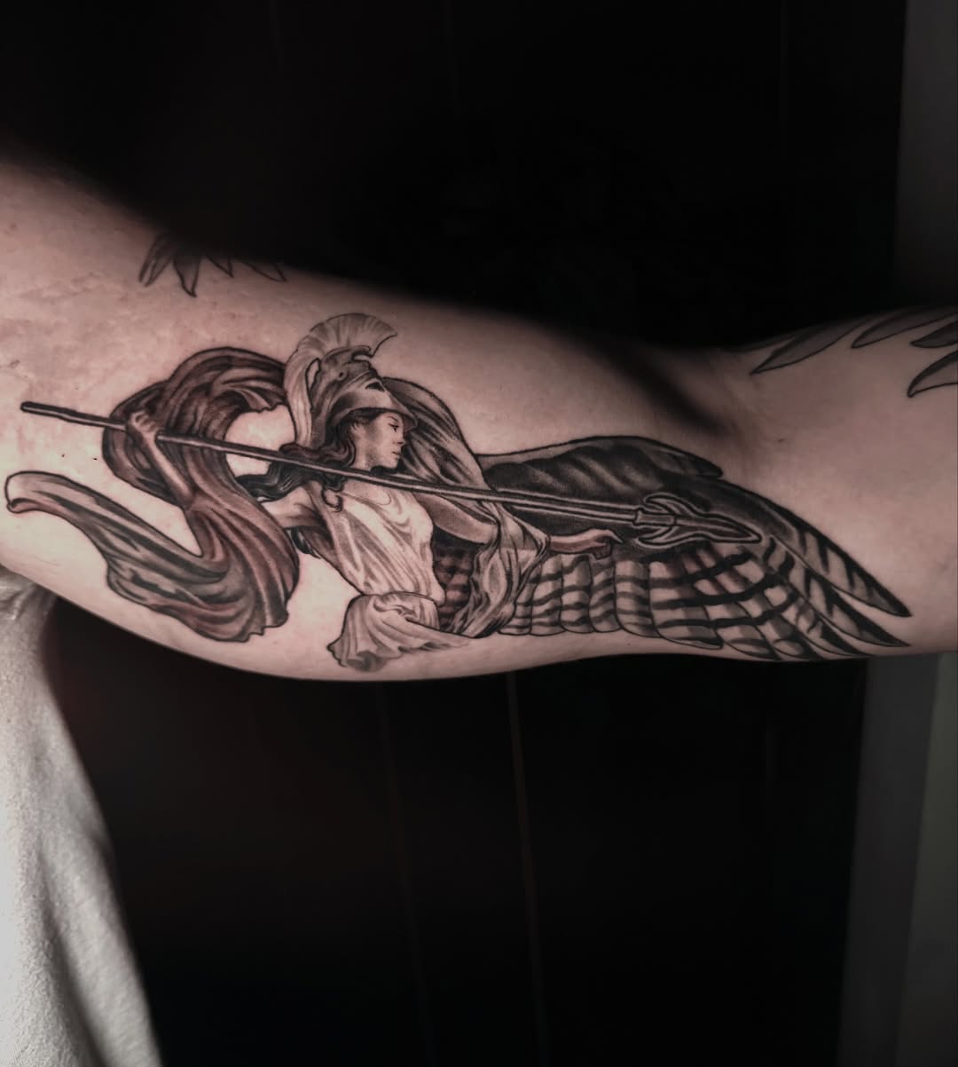 Tattoo by @hawkstattoo_ โ realism, black_and_grey