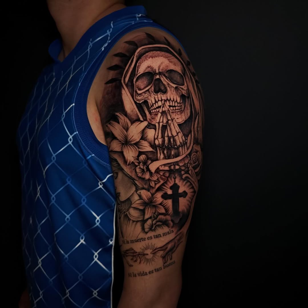 Tattoo by @rex.ink98 — realism, black_and_grey