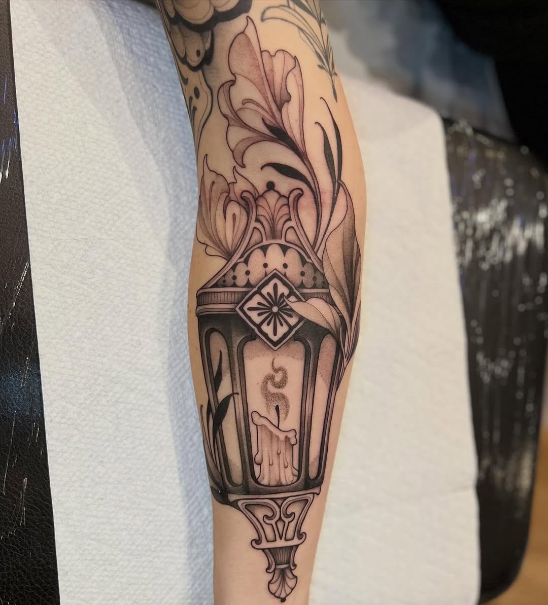 Tattoo by @ohmydarlingtattoos — black_and_grey, ornamental