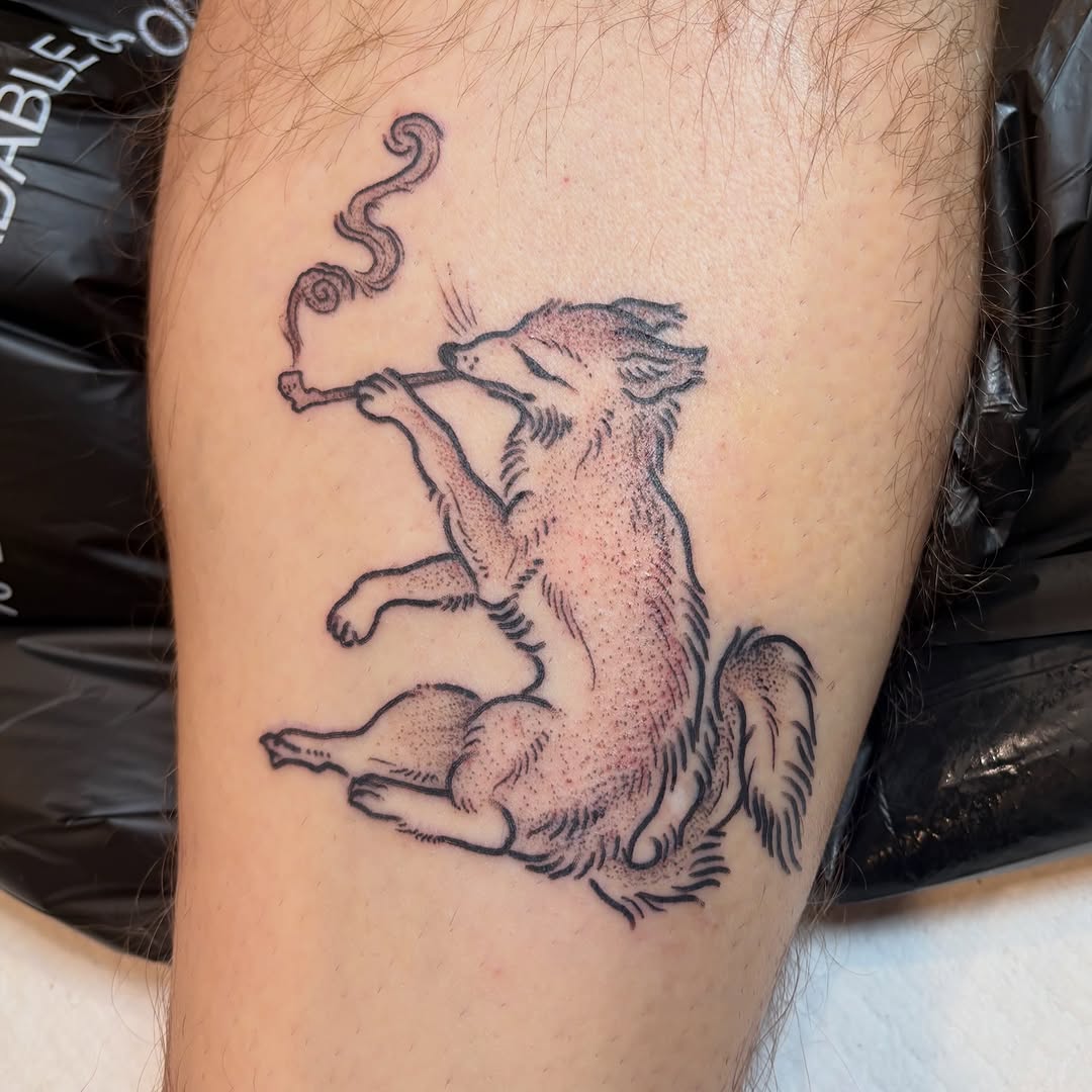 Tattoo by @birchbeast — illustrative, black_and_grey