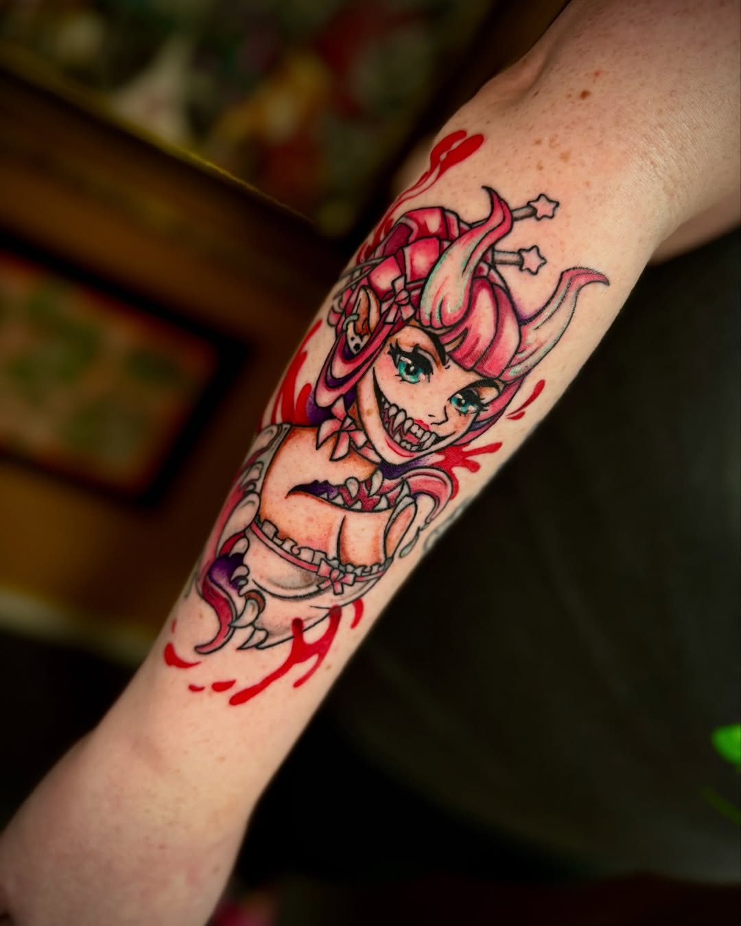 Tattoo by @silverie_inks — new_school, trash_polka