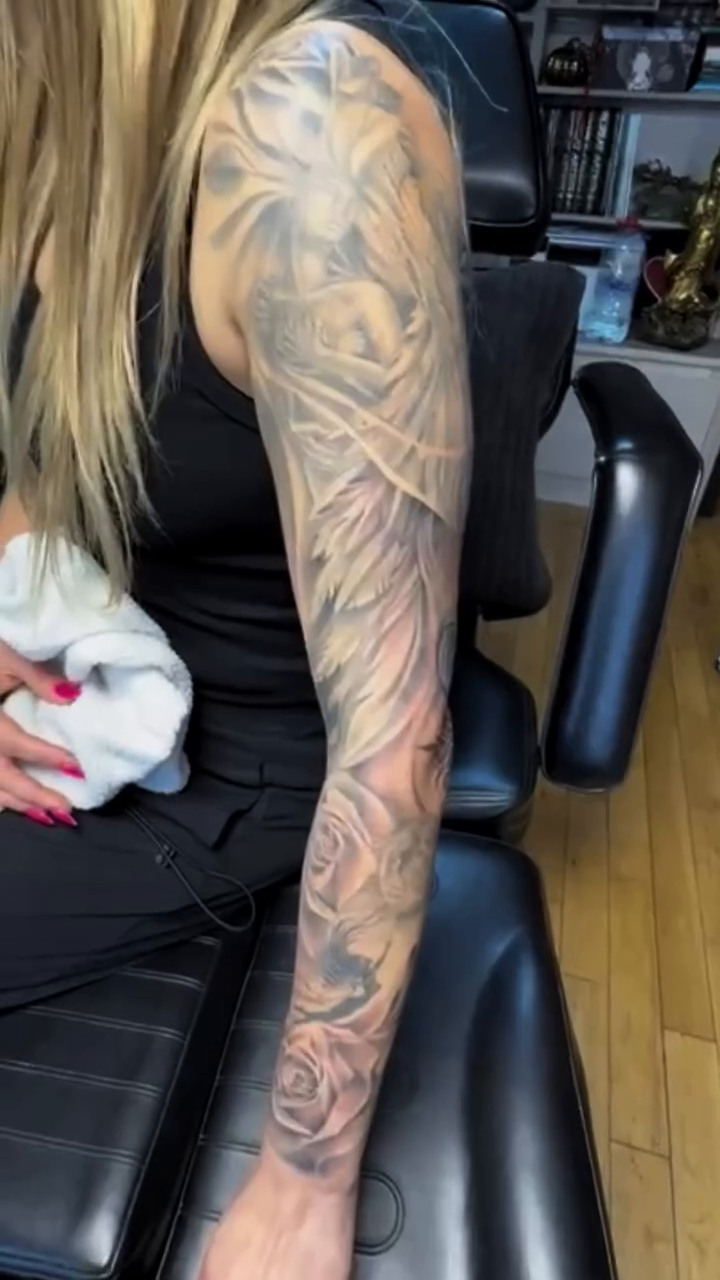 Tattoo by @tattookaren — black_and_grey, realism