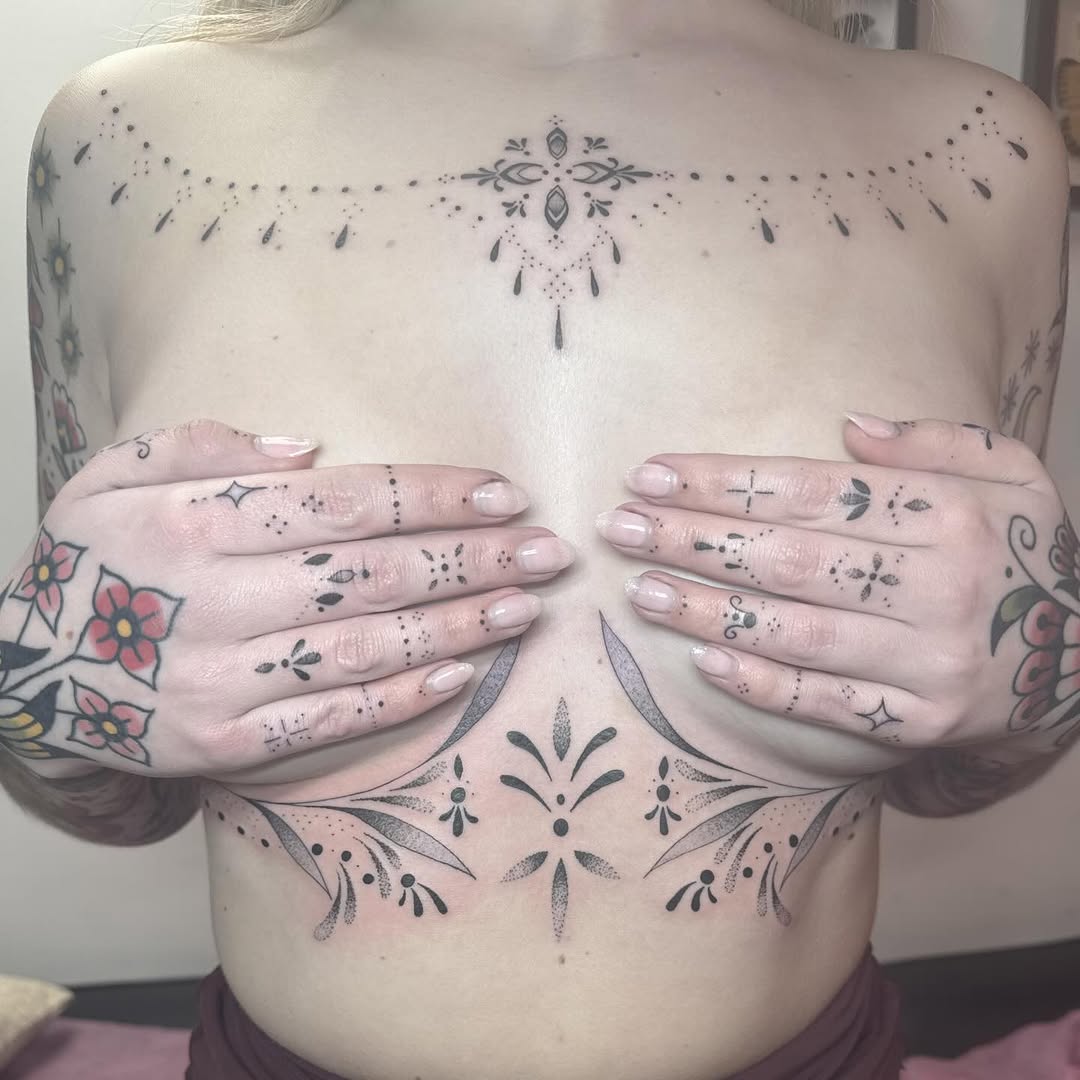 Tattoo by @inkedbydelaney — ornamental, dotwork