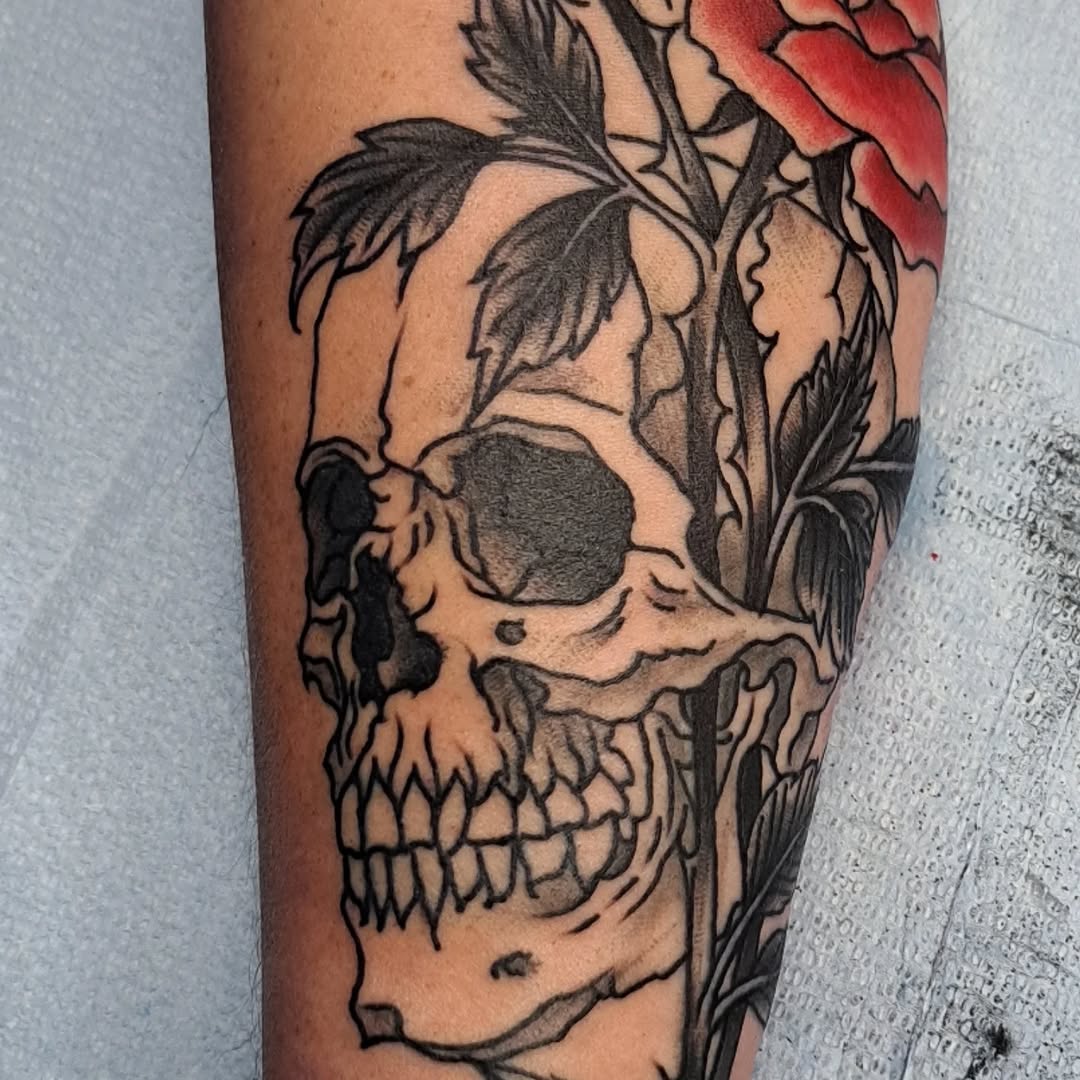 Tattoo by @birdshizzel — american_traditional, black_and_grey