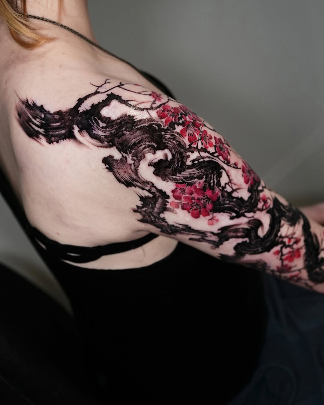 Tattoo by @jiya.brush — japanese_irezumi, watercolor