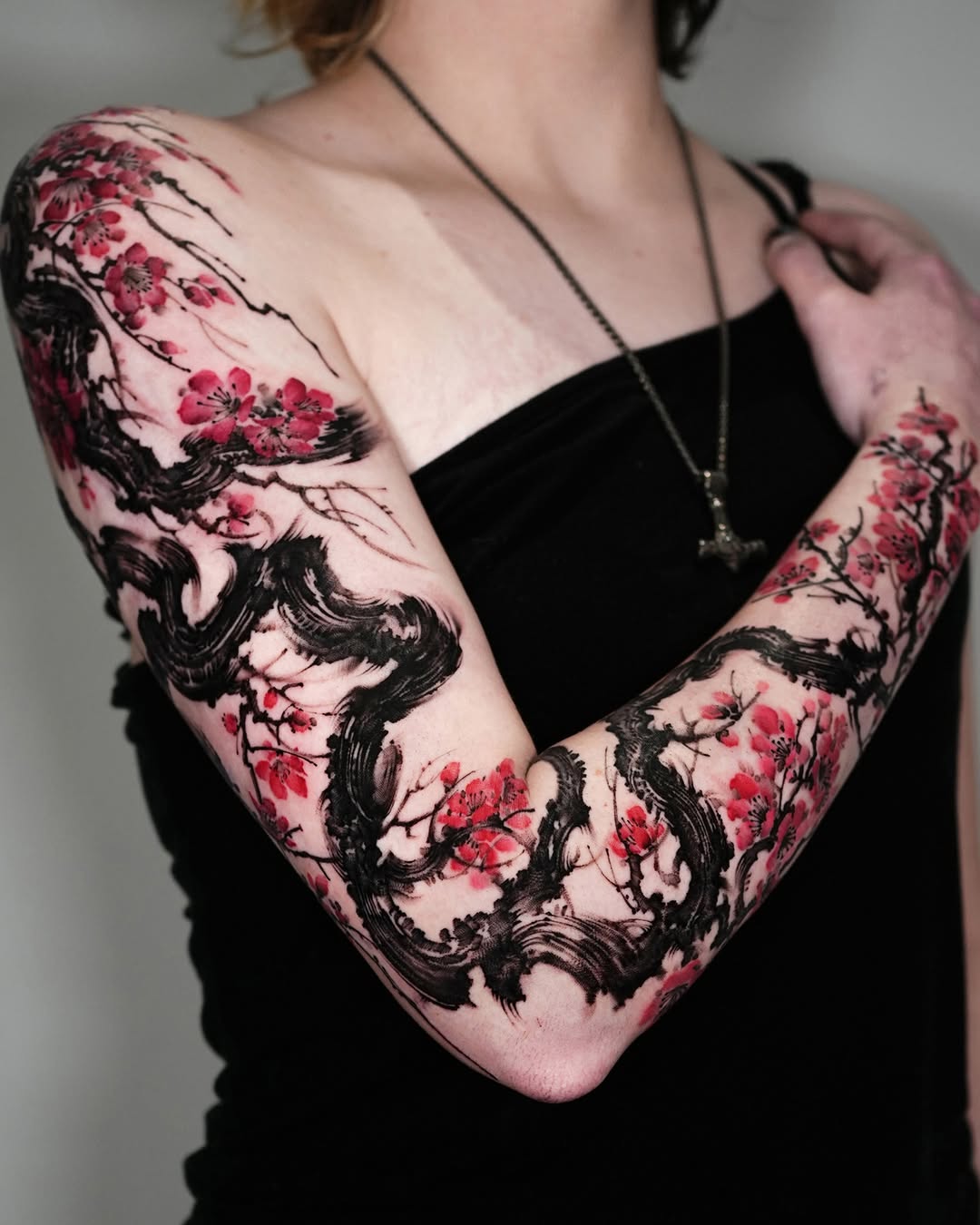Tattoo by @jiya.brush — japanese_irezumi, watercolor