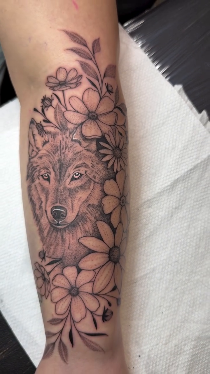 Tattoo by @lainey_tattoos — black_and_grey