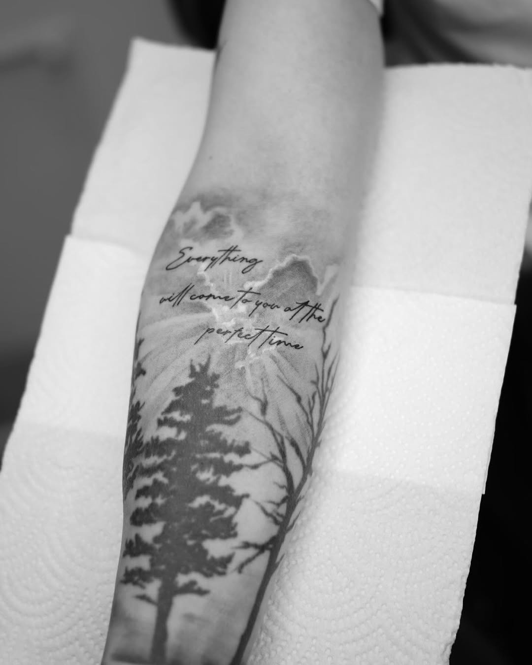 Tattoo by @arthoitam — lettering_script, black_and_grey