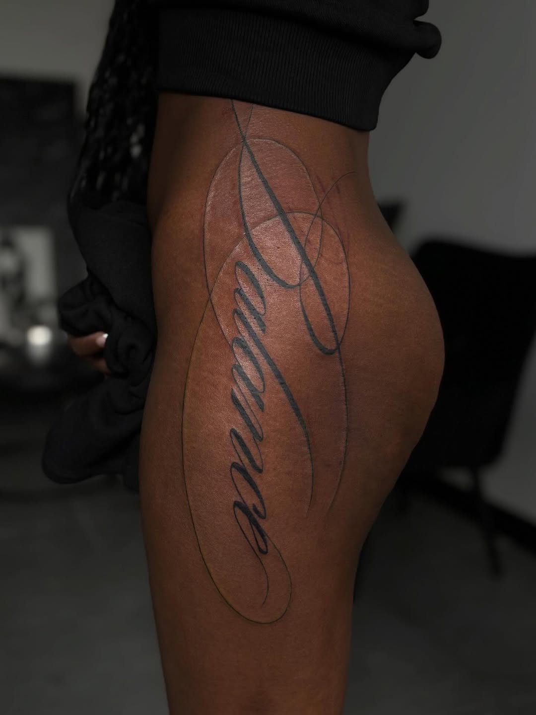 Tattoo by @shyluhv — lettering_script, fine_line