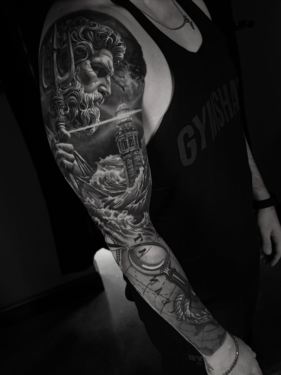 Tattoo by @travischick_art — realism, black_and_grey