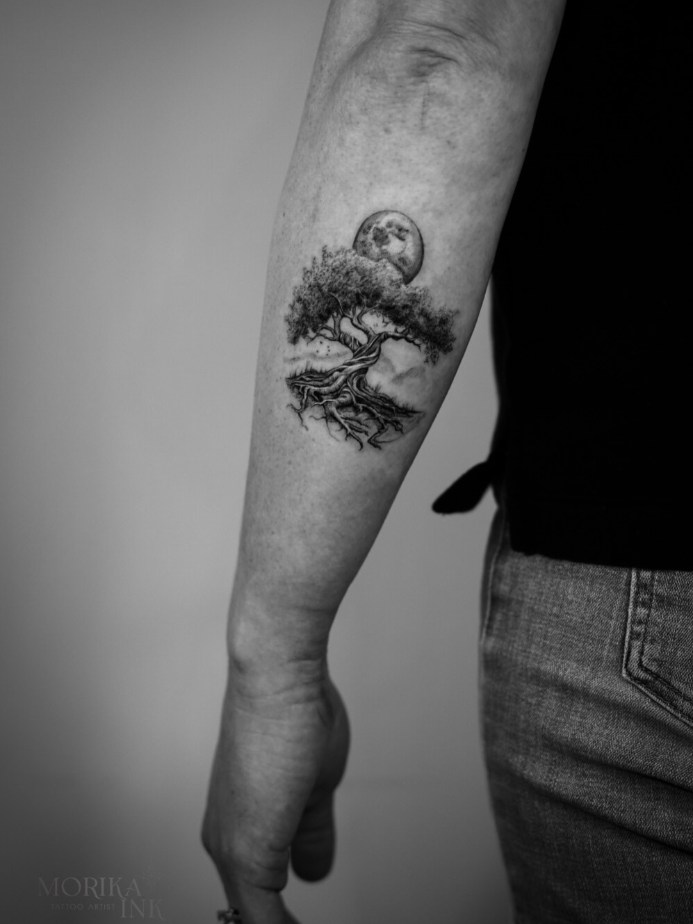 Tattoo by @morika.ink — realism, black_and_grey