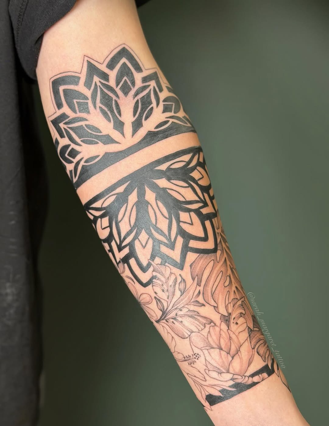 Tattoo by @sarah_margaret_tattoo — blackwork, illustrative