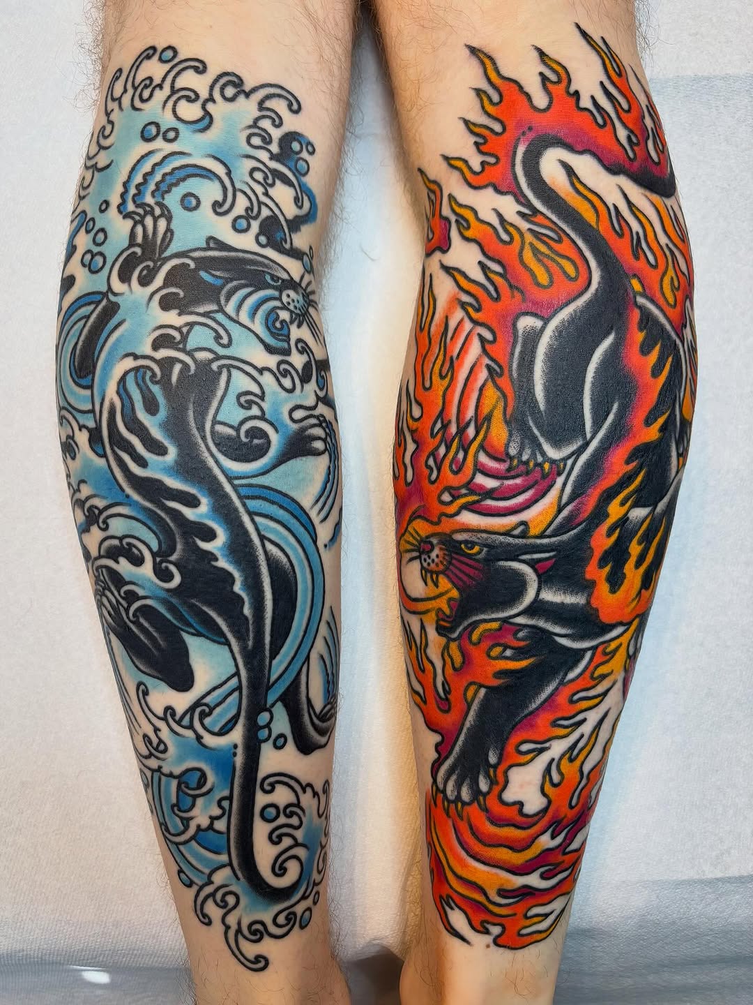 Tattoo by @mason_montgomery — american_traditional, japanese_irezumi