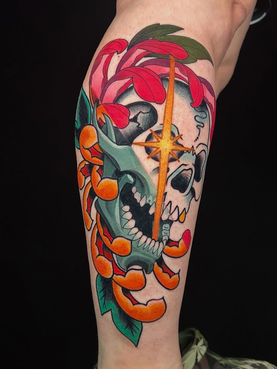 Tattoo by @shark.bite.mike — neo_traditional, realism
